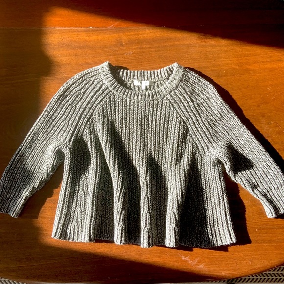 Madewell Sweaters - Madewell Swing Crop Heathered Gray Sweater XS